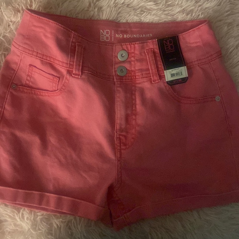 Pink denim shorts